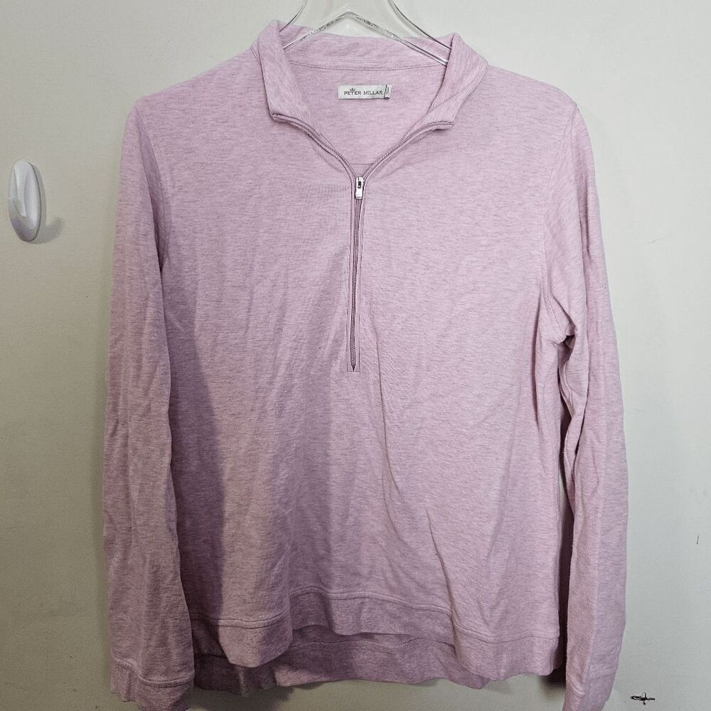 Peter Millar Half Zip Long Sleeve Cotton Modal Sweater Men's Pink Size XL